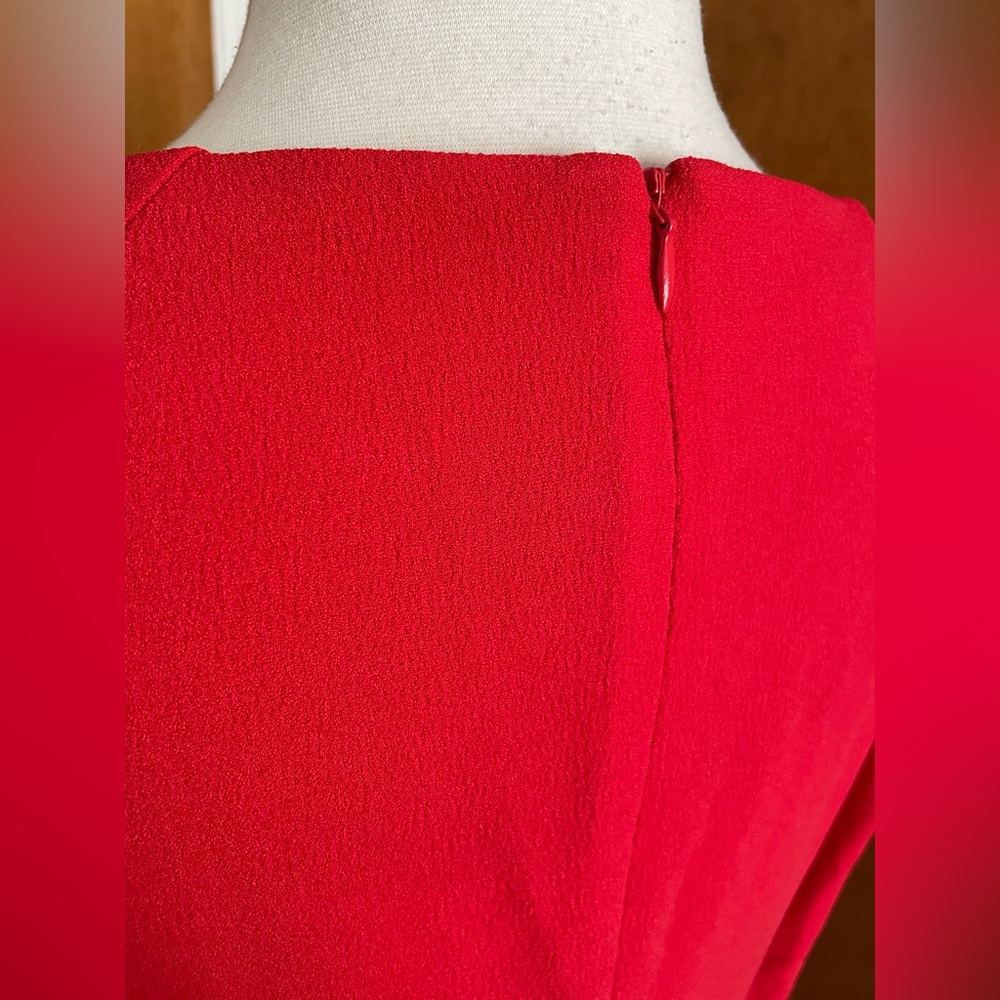 AGB Dress Midi Red 12 Large 3/4 Length Sleeves - Picture 6 of 11